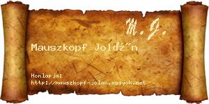 Mauszkopf Jolán névjegykártya