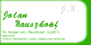 jolan mauszkopf business card